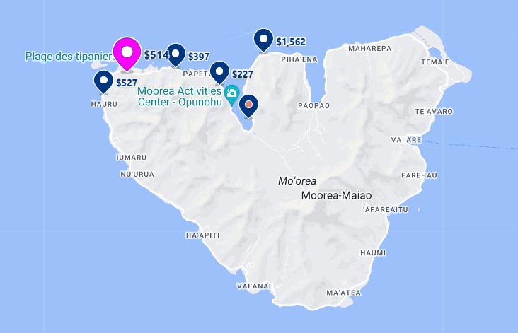 Map Moorea Sunset Beach
