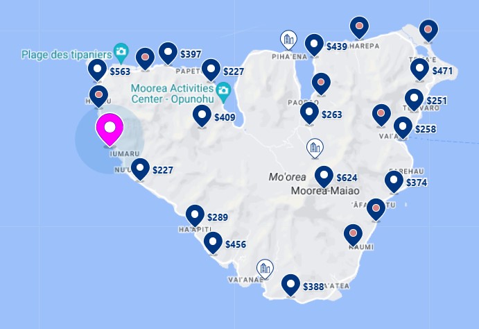 Moorea Beach Lodge Map